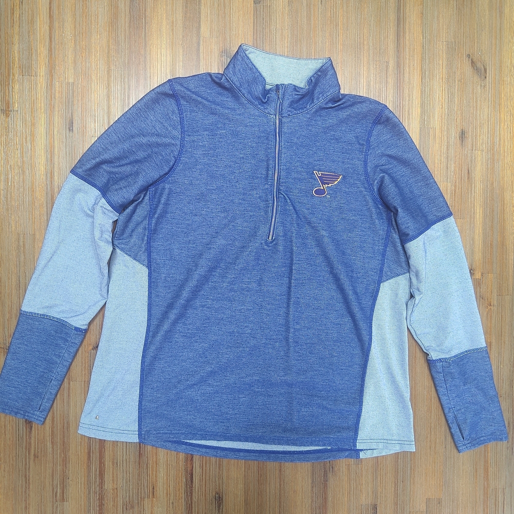 Antigua Women's Blue Color Block St. Louis Blues Quarter Zip Size XLarge XL